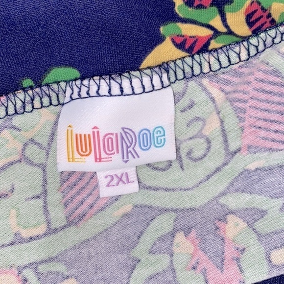 Lularoe blue floral skirt size 2X - Picture 3 of 5